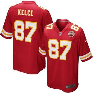 NWT NFL Travis Kelce Kansas City Chiefs Game Jersey Youth– Red Sz L 14/16